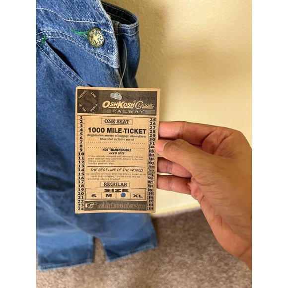 Deadstock Oshkosh B'Gosh Loose Fit Vestback Denim Bib Overalls Size Large - Picture 3 of 6